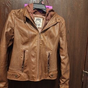 Johnny xsm Fake leather Hooded Jacket